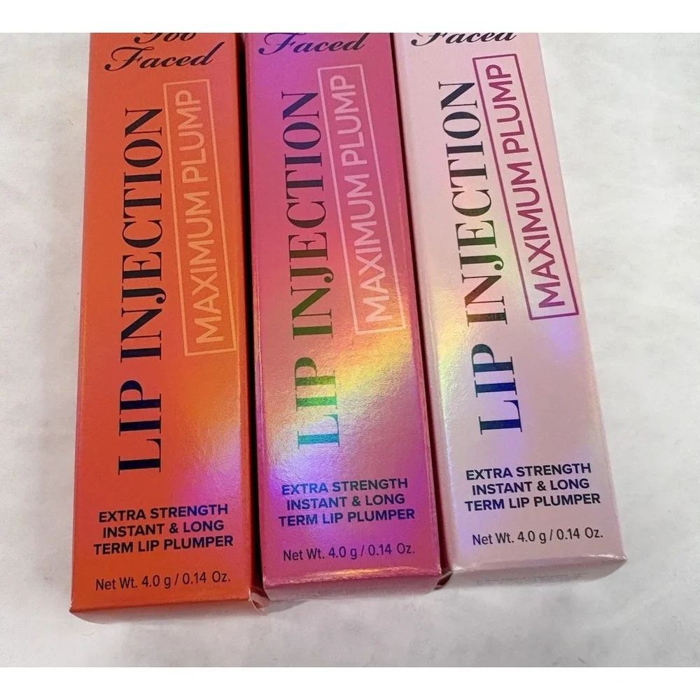 Too Faced Lip Injection Maximum Plump Lot‎ of 3 Full Size Creamsicle Yummy Bear